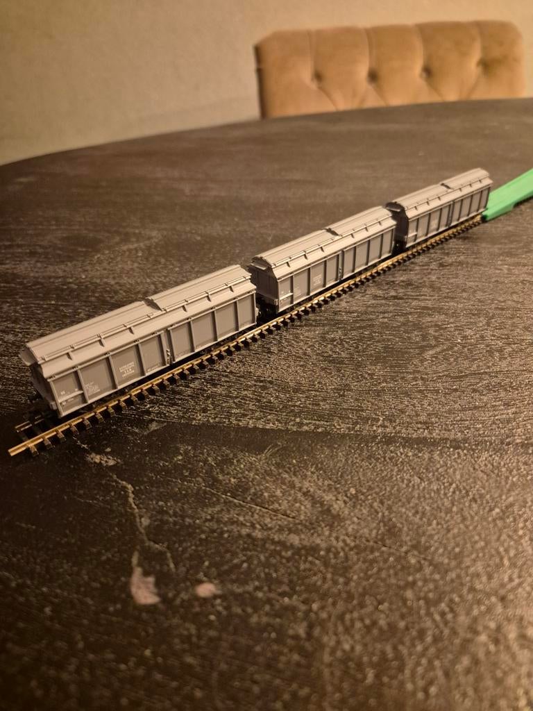 3x 25120 Roco N-spoor VAM afvalwagon grijs - Nieuwstaat, Gelijkstroom of Wisselstroom, Wagon, Ophalen of Verzenden, Zo goed als nieuw