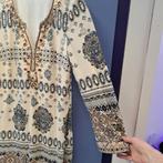 K-Design bohemian jurk paisleyprint creme zwart M art 49447, Maat 38/40 (M), K-design, Bruin, .