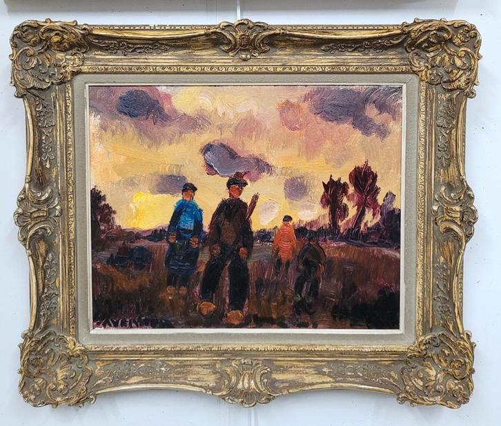 Alfons VERMEIR, op het veld, Antiek en Kunst, Kunst | Schilderijen | Klassiek, Ophalen of Verzenden