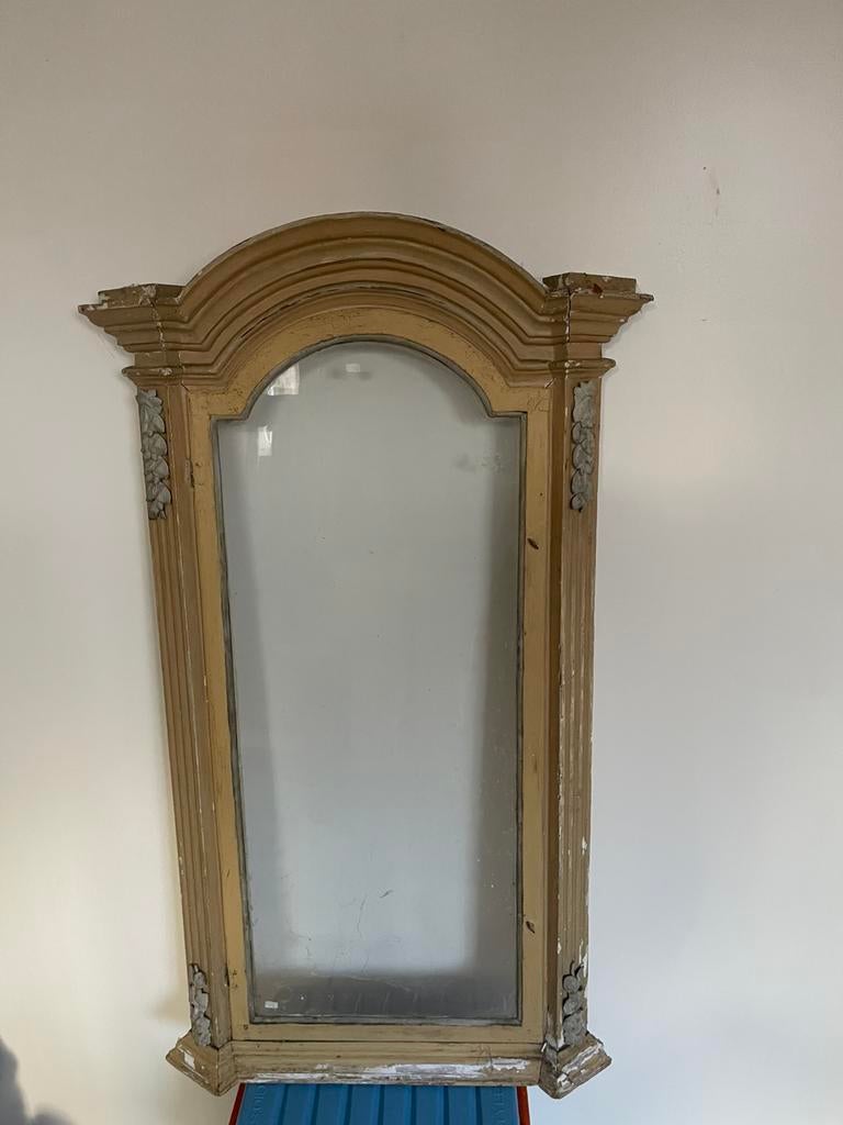 Antiek wandvitrine hoekkastje, Ophalen of Verzenden