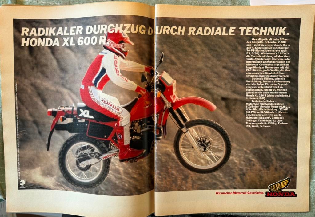 Advertentie 1984 Honda XL600R, Verzenden, Zo goed als nieuw, Motoren