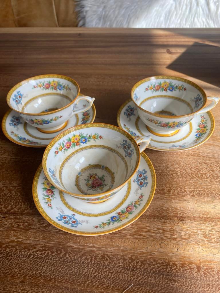 Paragon trio theekop met schotel 3 stuks, Ophalen of Verzenden