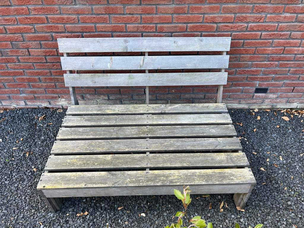 Houten palletbankje Leenbakker (zonder kussens), Ophalen, Gebruikt, Hout