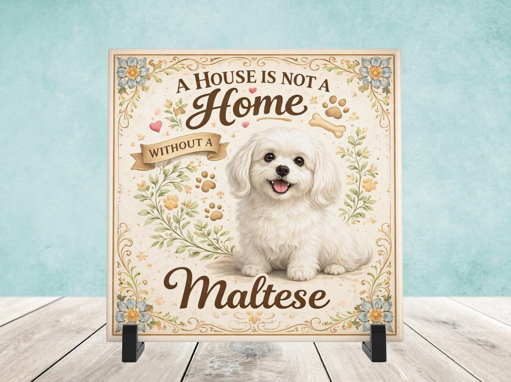 A House is not a Home Without a Maltese - Maltezer Tegel, Verzenden, Nieuw