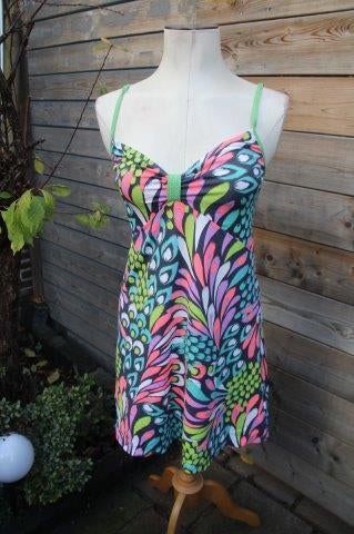 Jurk lila/ blauw Cyell mt S Vaste prijs AANBIEDING, Blauw, Ophalen of Verzenden, Zo goed als nieuw, Knielengte