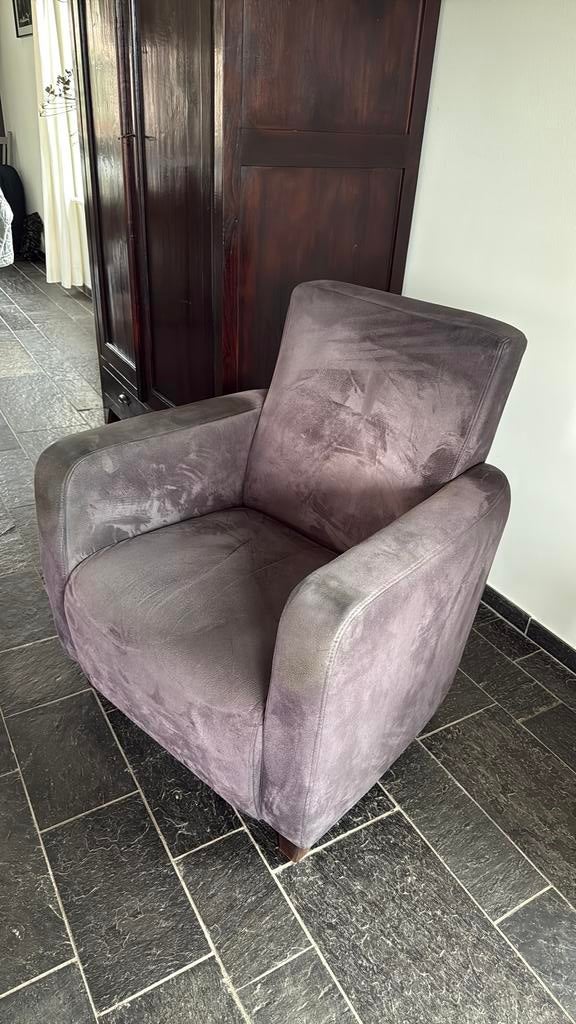 Fauteuil donker grijs, Huis en Inrichting, Fauteuils, Ophalen, Gebruikt, 75 tot 100 cm, 50 tot 75 cm
