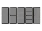 Staal look deuren met rookglas | Getint glas | Op voorraad, 80 tot 100 cm, 215 cm of meer, Binnendeur, Niet ingevuld