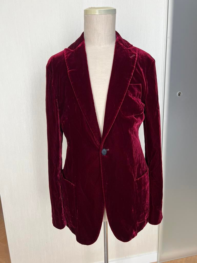 Giorgio armani fluwelen jasje 50, Verzenden, Zo goed als nieuw, Maat 48/50 (M), Blauw