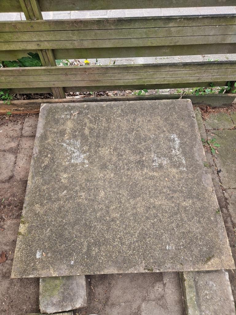 6 grote stenen terrastegels 100x100 cm, Tuin en Terras, Tegels en Klinkers, Ophalen, Gebruikt, Minder dan 5 m², Beton