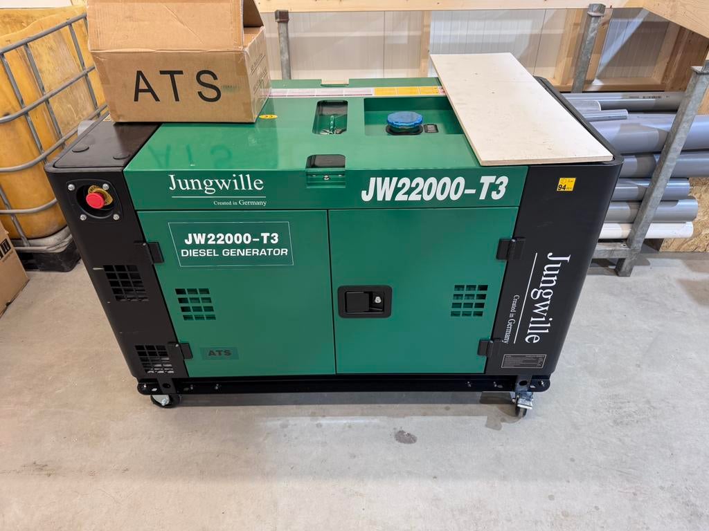 Jungwille JW22000-T3 Diesel Generator, Ophalen of Verzenden, Zo goed als nieuw, Dieselolie