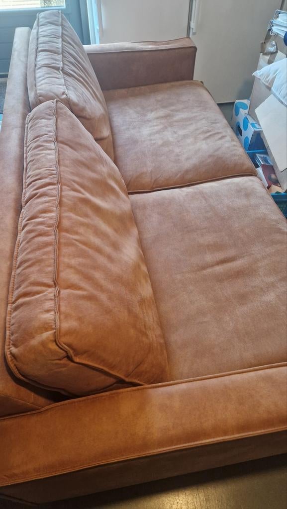 Bruine bank te koop, Huis en Inrichting, Banken | Sofa's en Chaises Longues, Ophalen, Overige materialen, Gebruikt, 75 tot 100 cm