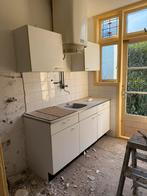 Keukenblok met bovenkastjes en spoelbak 180 x 60 cm, Ophalen, Wit, Enkelwandige keuken, Zo goed als nieuw