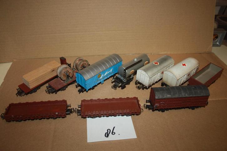 86) tien diverse typen Liliput goederenwagons, Hobby en Vrije tijd, Modeltreinen | H0, Gebruikt, Wagon, Gelijkstroom, Liliput