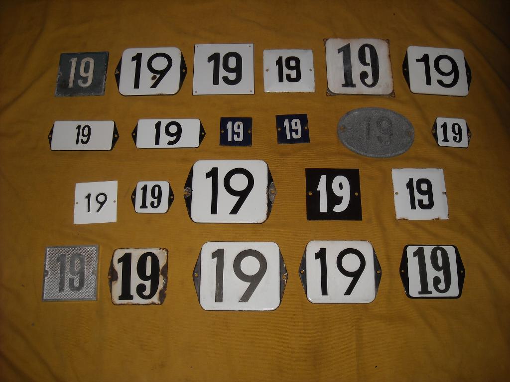 oud emaille huisnummer 19 ook 20 21 22 23 24 25 26 27 28 29, Antiek en Kunst, Ophalen of Verzenden