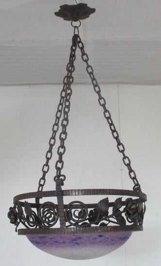 art deco smeedijzeren lamp luster Schneider 11, Antiek en Kunst, Antiek | Lampen, Ophalen