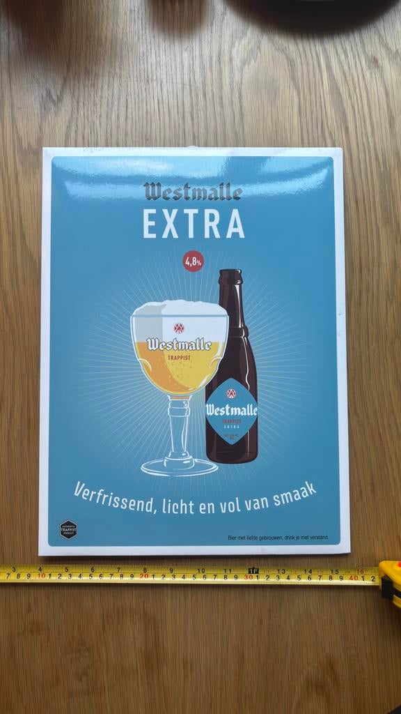 Westmalle reclamebord (karton), Ophalen of Verzenden, Nieuw, Reclamebord, Plaat of Schild, Overige merken
