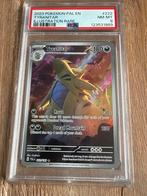 PSA 8 Tyranitar 222/193 Illustration Rare Pokémon Kaart, Ophalen of Verzenden, Zo goed als nieuw, Losse kaart