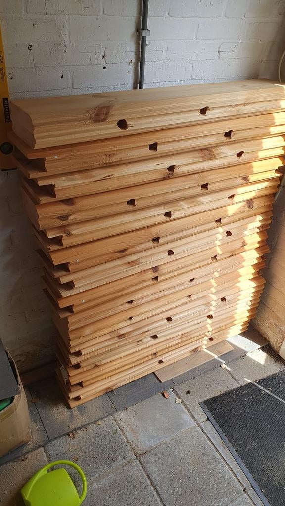 Verlijmde logs voor zweedse houtbouw 1mtr, 7.50 per stuk, Minder dan 25 mm, Nieuw, Ophalen of Verzenden, 250 tot 300 cm