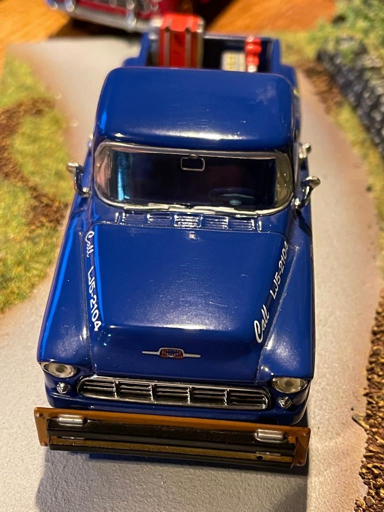 Chevrolet 3100 Pick-up 1956 – Matchbox Collectibles 1/43, Mobilglas, Bleu, En Boîte
