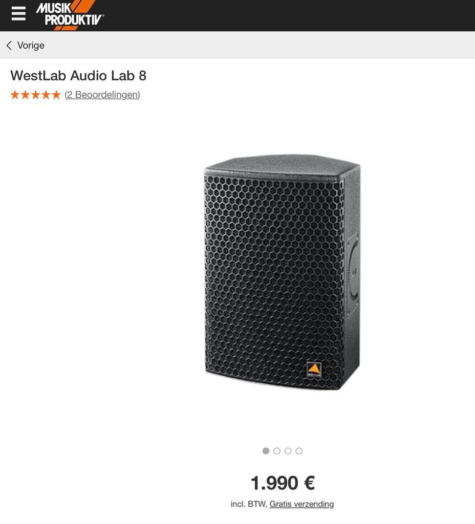 Westlab audio eight actieve speakers, Audio, Tv en Foto, Luidsprekers, Zo goed als nieuw, 120 watt of meer, Front, Rear of Stereo speakers