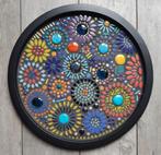 Kleurig mozaïek bijzettafeltje - handgemaakt, Tuin en Terras, Tuintafels, Ophalen of Verzenden, Nieuw, Rond, Metaal