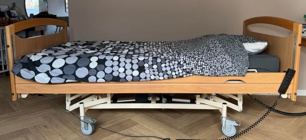 Electrisch bed exclusief matras en beddengoed, Ophalen, Eenpersoons, Bruin, Overige maten