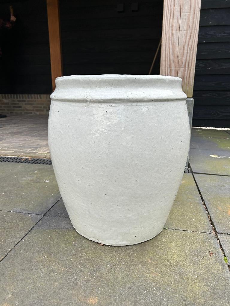Grote lichtgrijs boho ibiza geglazuurde pot Loods5 intratuin, Tuin en Terras, Bloempotten, Zo goed als nieuw, Aardewerk, 40 tot 70 cm
