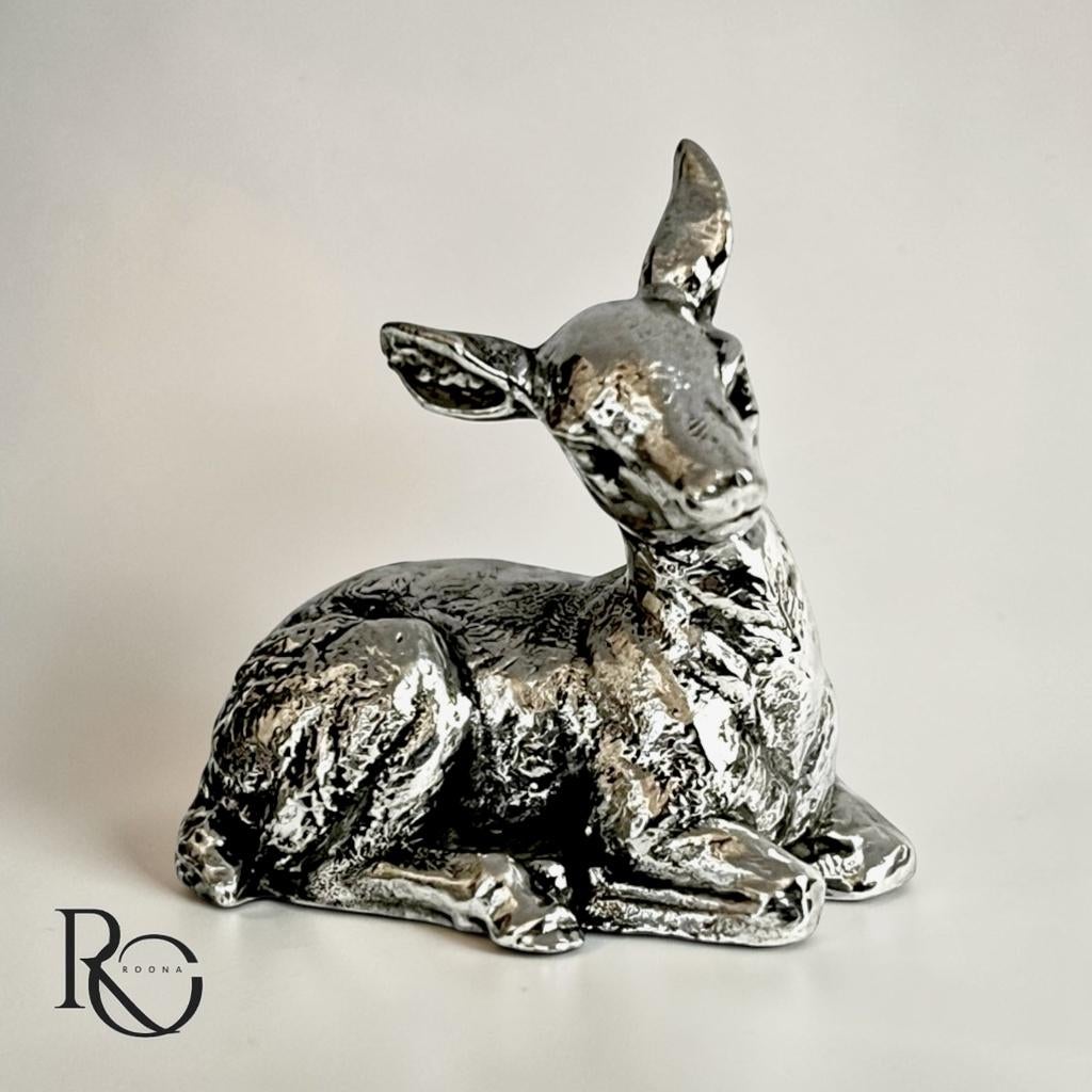 Ree (Hertje) – Handgegoten Zilveren Miniatuur (925 Sterling), Ophalen of Verzenden, Zilver