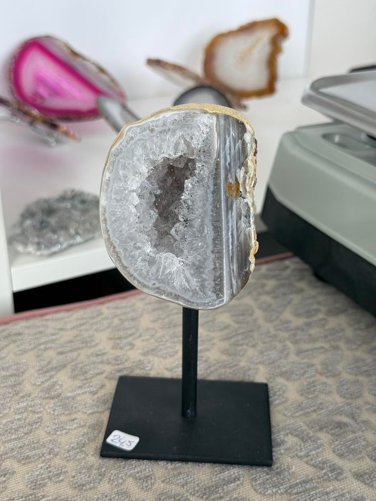 Agaat op standaard, Verzamelen, Mineralen en Fossielen, Ophalen of Verzenden