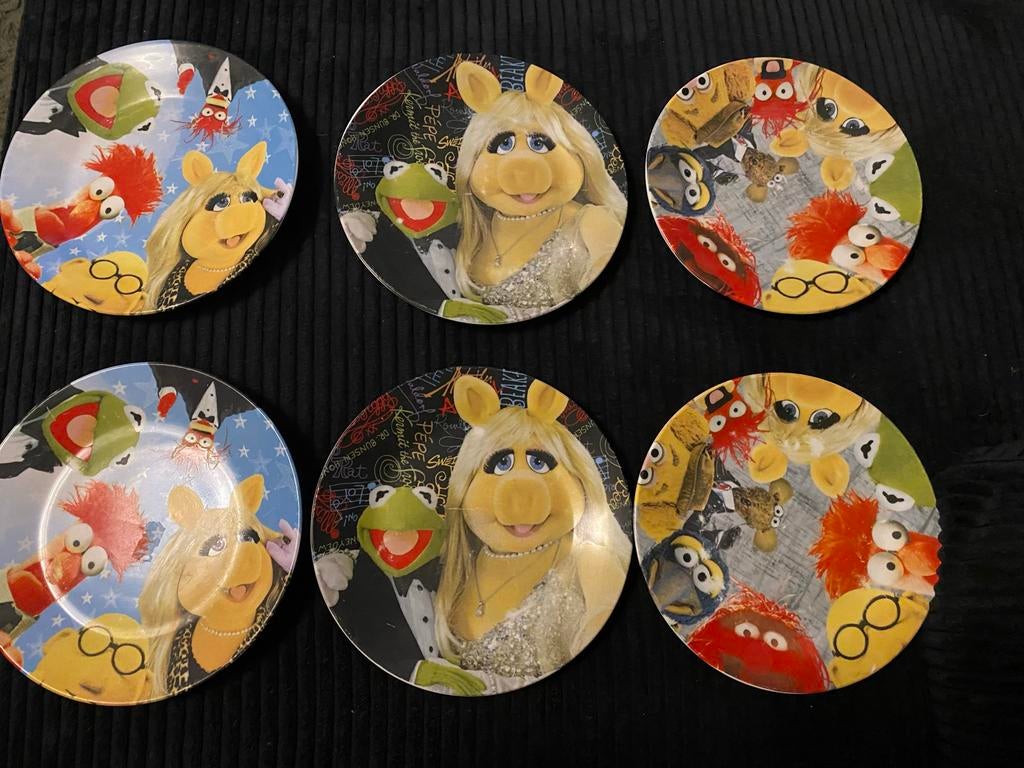 6 ontbijtborden van Keramiek The Muppets, Ophalen of Verzenden, Gebruikt