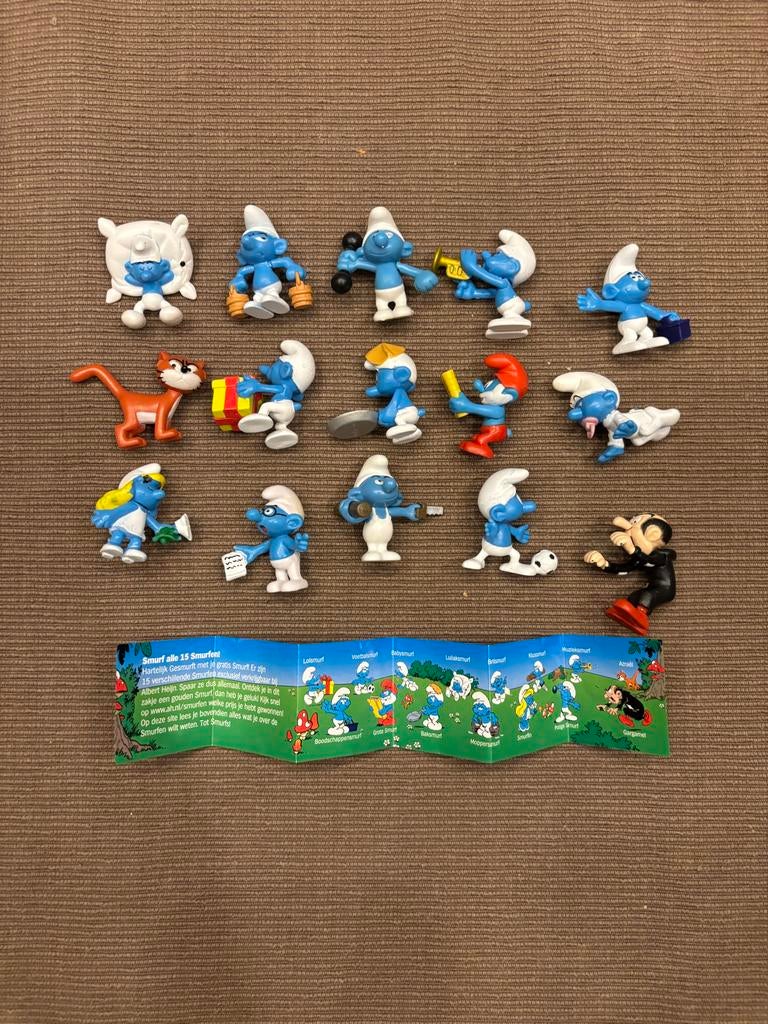 AH Peyo Schleich Smurfen collectie - 15 Smurfen en Gargamel, Verzamelen, Ophalen of Verzenden, Zo goed als nieuw