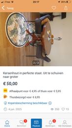 Kersenhout, Huis en Inrichting, Tafels | Eettafels, Rond, Ophalen of Verzenden, Zo goed als nieuw, Kersenhout