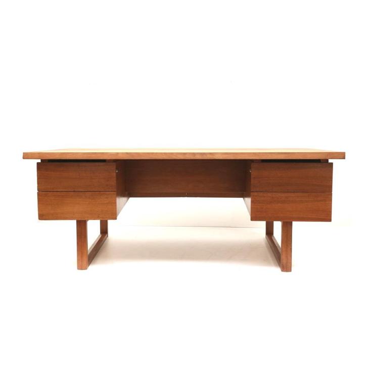 Groot vintage design directie bureau jaren '60 desk, Huis en Inrichting, Bureaus, Gebruikt, Verzenden