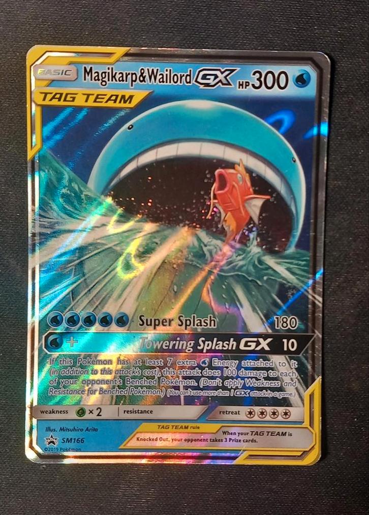 Magikarp & Wailord - Sun & Moon Promo SM166, Hobby en Vrije tijd, Verzamelkaartspellen | Pokémon, Gebruikt, Losse kaart, Ophalen of Verzenden