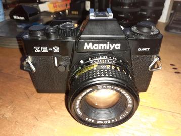 Mamiya ZE-2 Quartz + Mamiya- Sekor E 50mm f1.7(mint) beschikbaar voor biedingen