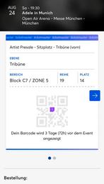 2 X Adèle in München zaterdag op 24 augustus TRIBUNE FRONT, Tickets en Kaartjes, Concerten | Pop, Twee personen, Augustus