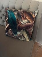 Decoratief Kussen met Verenprint, Ophalen of Verzenden, Zo goed als nieuw, Overige kleuren, Vierkant