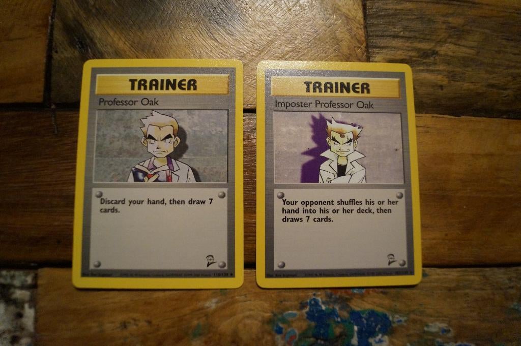 Base set 2 trainers, Professor Oak, Ophalen of Verzenden, Zo goed als nieuw