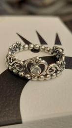 Originele Pandora bolletjes kroon ring met heldere zirkonia, Sieraden, Tassen en Uiterlijk, Ringen, Ophalen of Verzenden, Zo goed als nieuw