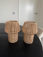 Draadloze lampen rotanstyle (2 stuks), Huis en Inrichting, Lampen | Lampenkappen, Ophalen, Zo goed als nieuw, Rond