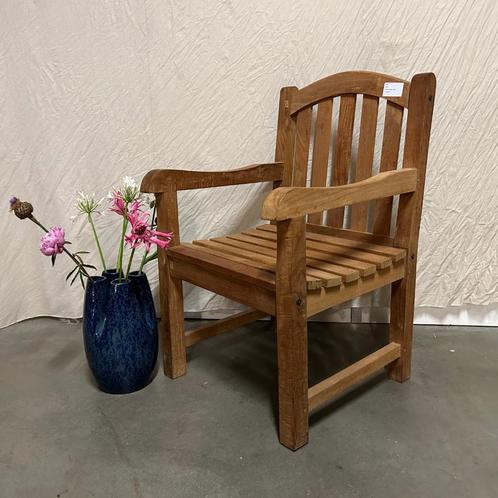 Tuinstoel - met armleuningen - massief teakhout - TTM Wonen, Tuin en Terras, Tuinstoelen, Nieuw, Teakhout, Ophalen of Verzenden