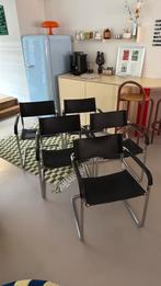 5 4 retro buisframe mart stam retro tuigleer chrome zwart, Ophalen, Zwart, Vijf, Zes of meer stoelen, Leer