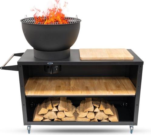Buitenkeuken HEAT Mobiele BBQ & Plancha met Snijplank nieuw, Tuin en Terras, Buitenkeukens, Nieuw, Houtskool, Vrijstaand, Ophalen