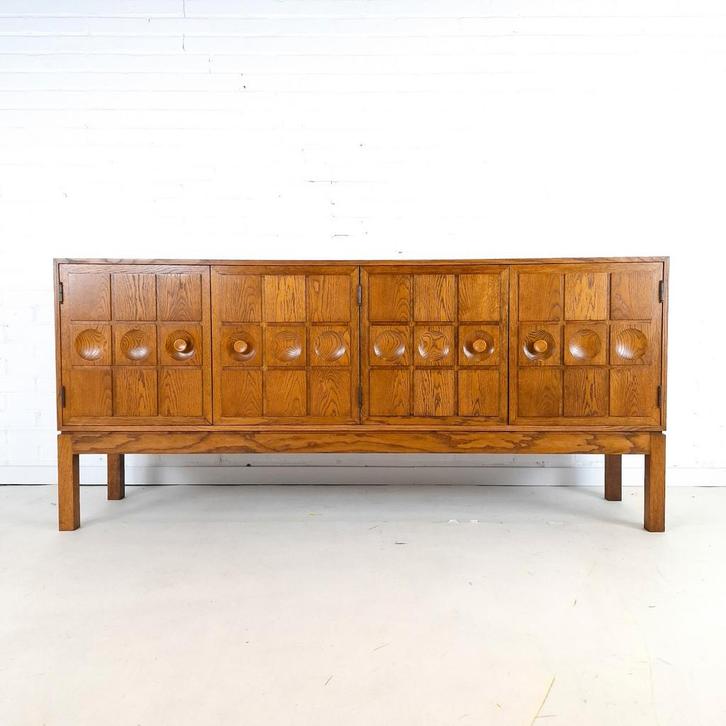 Vintage brutalist dressoir, Antiek en Kunst, Antiek | Meubels | Kasten, Ophalen