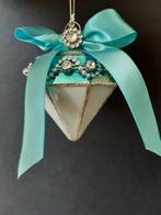Felblauwe met witte kegel glasbal kerstornament Kurt S. Adle, Diversen, Kerst, Verzenden, Nieuw