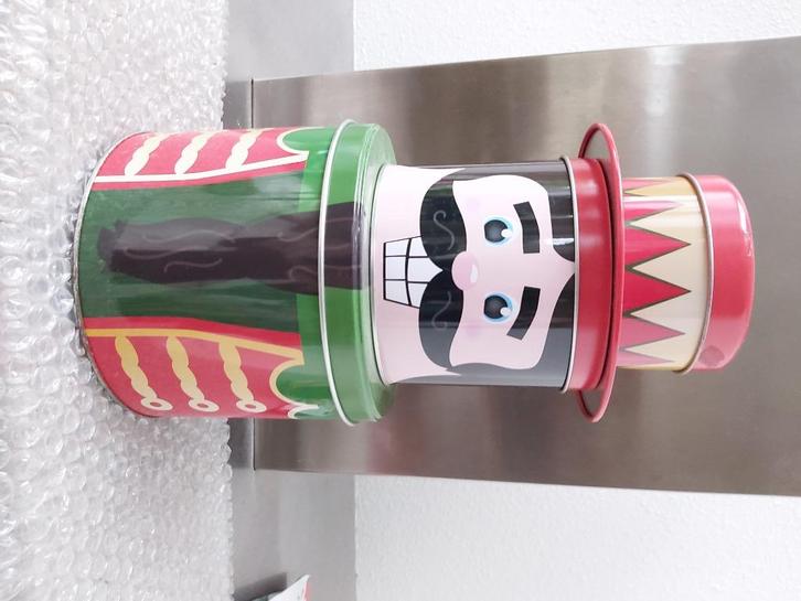 Blik trommel Notenkraker 3-delig Snoep of Kerst koekjes nw, Verzamelen, Blikken, Nieuw, Overige, Ophalen of Verzenden