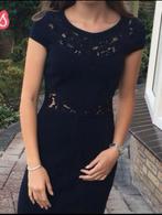 Morgan jurk donker blauw stretch met kant mt. S/m, Blauw, Zo goed als nieuw, Maat 36 (S), Boven de knie