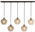 Light & Living Hanglamp Rakel Brons - 5 x E27 - 104 cm breed, Huis en Inrichting, Ophalen, Nieuw, Glas, 75 cm of meer