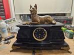 zwart marmer klok met hond, Antiek en Kunst, Ophalen