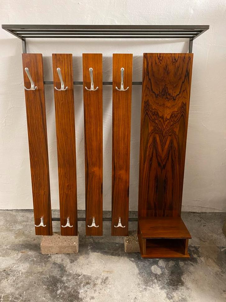 Wandkapstok vintage kapstok palissander hout retro, Huis en Inrichting, Woonaccessoires | Kapstokken, Gebruikt, Wandkapstok, Minder dan 100 cm